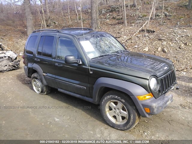 1J4GL48KX7W650667 - 2007 JEEP LIBERTY SPORT GREEN photo 1