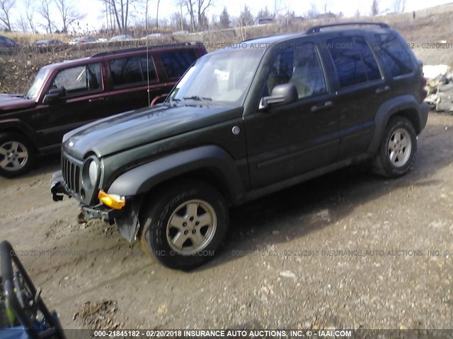 1J4GL48KX7W650667 - 2007 JEEP LIBERTY SPORT 绿色 照片 2