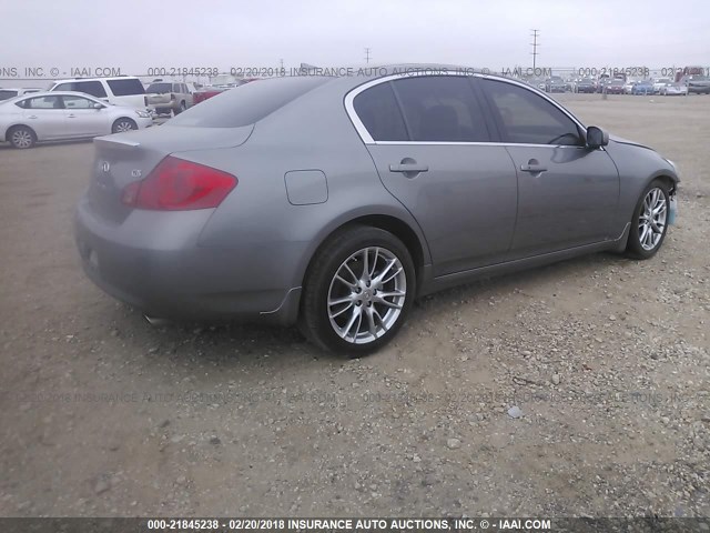 JNKBV61E58M222625 - 2008 INFINITI G35 SILVER photo 4