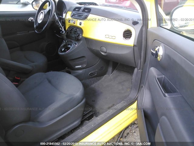 3C3CFFAR5CT379486 - 2012 FIAT 500 POP YELLOW photo 5