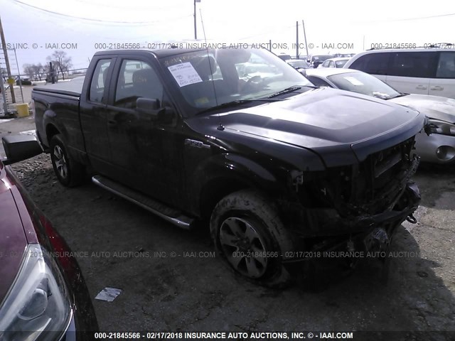 1FTEX1EM9DFA22262 - 2013 FORD F150 SUPER CAB BLACK photo 1