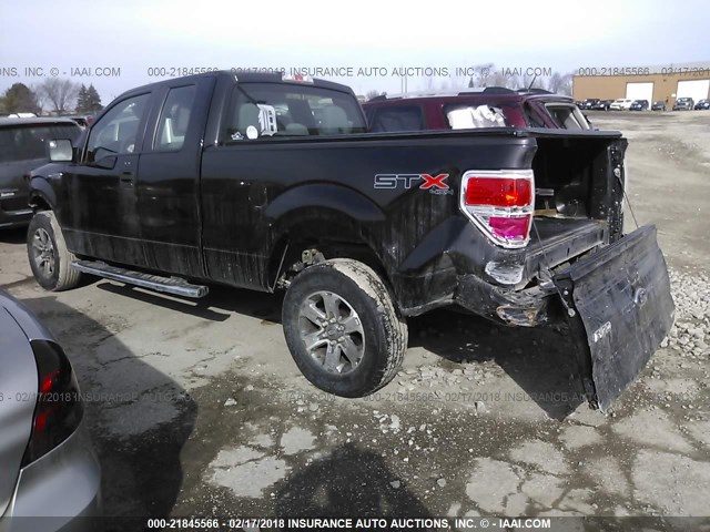 1FTEX1EM9DFA22262 - 2013 FORD F150 SUPER CAB BLACK photo 3