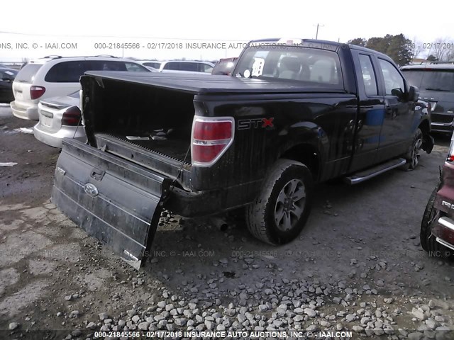 1FTEX1EM9DFA22262 - 2013 FORD F150 SUPER CAB BLACK photo 4