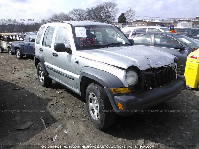 1J4GL48K07W501104 - 2007 JEEP LIBERTY SPORT SILVER photo 1