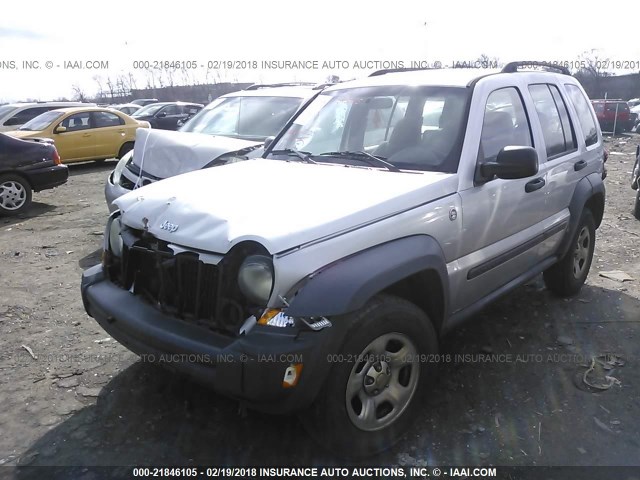 1J4GL48K07W501104 - 2007 JEEP LIBERTY SPORT SILVER photo 2