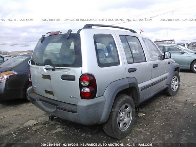 1J4GL48K07W501104 - 2007 JEEP LIBERTY SPORT SILVER photo 4