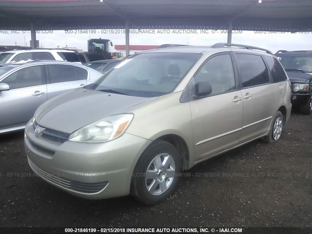 5TDZA23CX4S182394 - 2004 TOYOTA SIENNA CE/LE GOLD photo 2