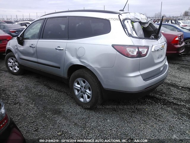 1GNKRFKD1EJ181443 - 2014 CHEVROLET TRAVERSE LS SILVER photo 3