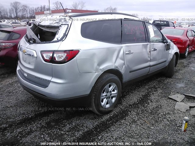 1GNKRFKD1EJ181443 - 2014 CHEVROLET TRAVERSE LS SILVER photo 4