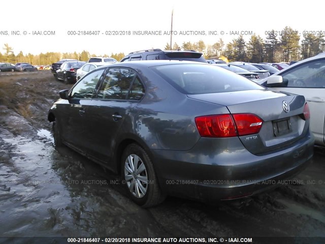 3VW2K7AJ6DM268263 - 2013 VOLKSWAGEN JETTA S 灰色 照片 3