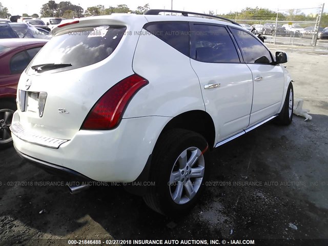 JN8AZ08T67W526704 - 2007 NISSAN MURANO SL/SE/S WHITE photo 4