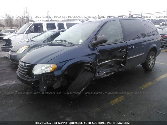 2A4GP54L46R737786 - 2006 CHRYSLER TOWN & COUNTRY TOURING BLUE photo 2