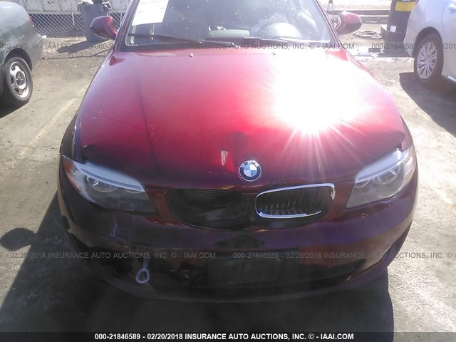 WBAUP9C5XDVS95624 - 2013 BMW 128 I RED photo 6