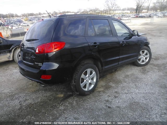 5NMSH73E18H181199 - 2008 HYUNDAI SANTA FE SE/LIMITED BLACK photo 4