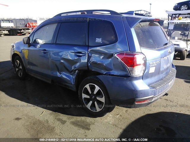 JF2SJAEC8HG456587 - 2017 SUBARU FORESTER 2.5I PREMIUM BLUE photo 3