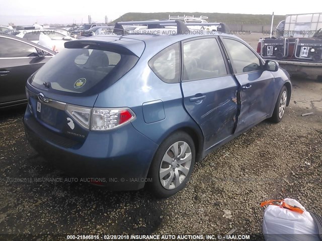 JF1GH61659H814825 - 2009 SUBARU IMPREZA 2.5I BLUE photo 4