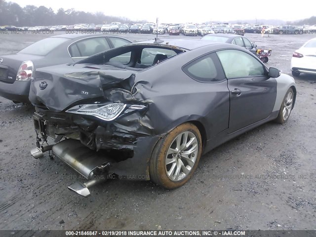 KMHHU6KJ1DU079785 - 2013 HYUNDAI GENESIS COUPE 3.8L GRAY photo 4