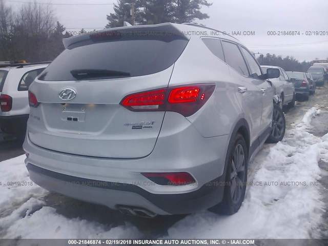 5XYZWDLA4HG501030 - 2017 HYUNDAI SANTA FE SPORT  SILVER photo 4