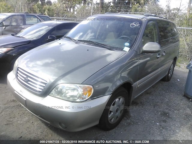 KNDUP131336468362 - 2003 KIA SEDONA EX/LX GREEN photo 2