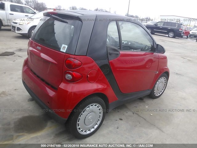 WMEEJ3BA8CK569439 - 2012 SMART FORTWO PURE/PASSION RED photo 4