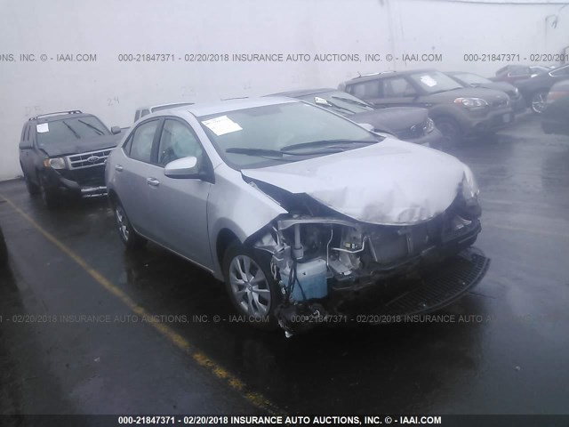 5YFBURHE4EP103078 - 2014 TOYOTA COROLLA L/LE/LE PLS/PRM/S/S PLS SILVER photo 1