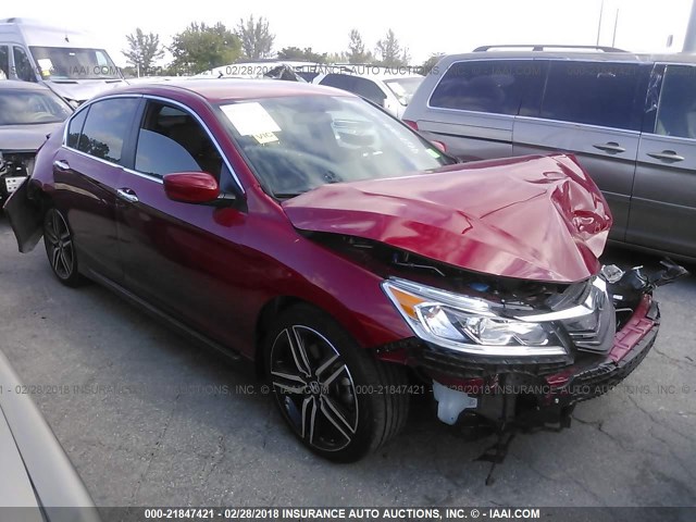 1HGCR2F55HA279437 - 2017 HONDA ACCORD SPORT 红色 照片 1