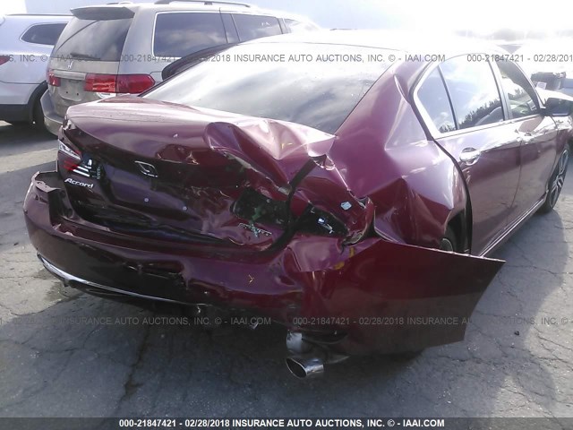 1HGCR2F55HA279437 - 2017 HONDA ACCORD SPORT 红色 照片 6