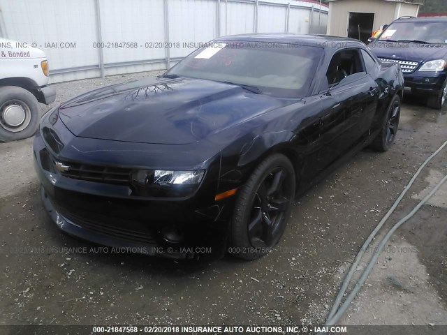 2G1FB1E34E9310882 - 2014 CHEVROLET CAMARO LT BLACK photo 2