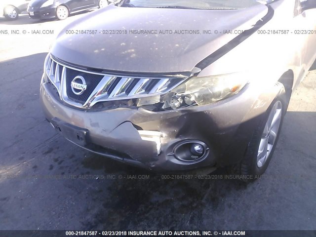 JN8AZ18U59W012067 - 2009 NISSAN MURANO S/SL TAN photo 6