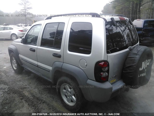 1J4GK48K16W107029 - 2006 JEEP LIBERTY SPORT 银色 照片 3