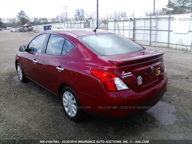 3N1CN7AP6EK465324 - 2014 NISSAN VERSA S/S PLUS/SV/SL RED photo 3