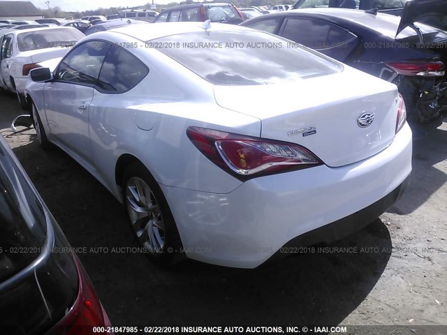 KMHHT6KJ0FU125371 - 2015 HYUNDAI GENESIS COUPE 3.8L WHITE photo 3