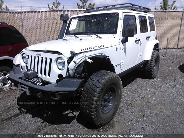 1C4BJWFG3EL167004 - 2014 JEEP WRANGLER UNLIMITE RUBICON WHITE photo 2