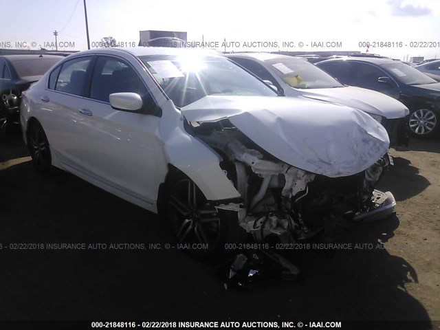 1HGCR2F50GA144557 - 2016 HONDA ACCORD SPORT WHITE photo 1