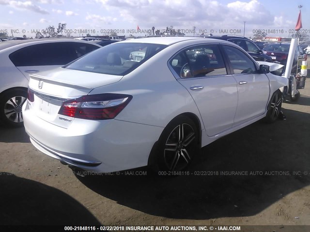 1HGCR2F50GA144557 - 2016 HONDA ACCORD SPORT WHITE photo 4