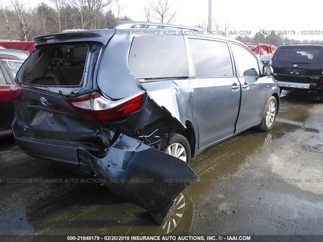 5TDDZ3DC7HS176193 - 2017 TOYOTA SIENNA XLE/LIMITED BLUE photo 4