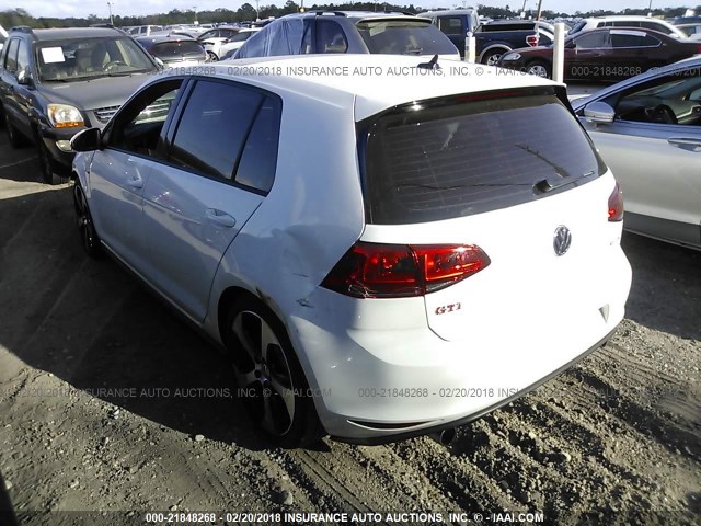 3VW547AU0HM058488 - 2017 VOLKSWAGEN GTI SPORT/SE/AUTOBAHN WHITE photo 3