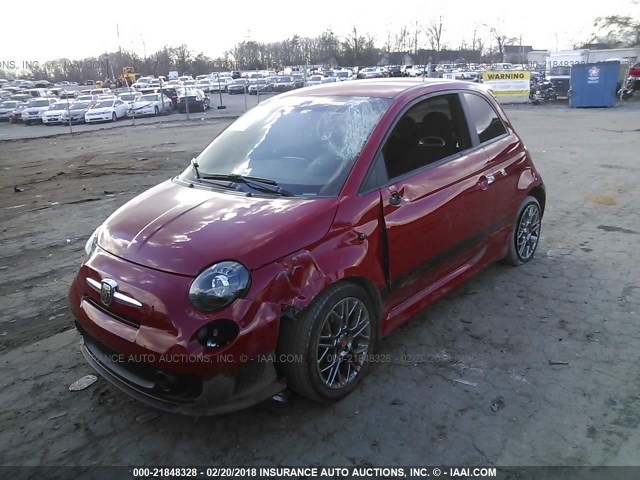 3C3CFFFH9HT621302 - 2017 FIAT 500 ABARTH RED photo 2