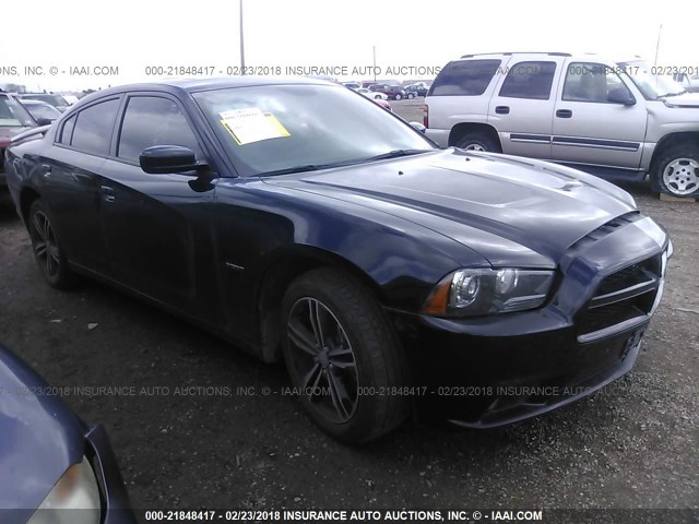 2C3CDXDT5EH320064 - 2014 DODGE CHARGER R/T BLACK photo 1