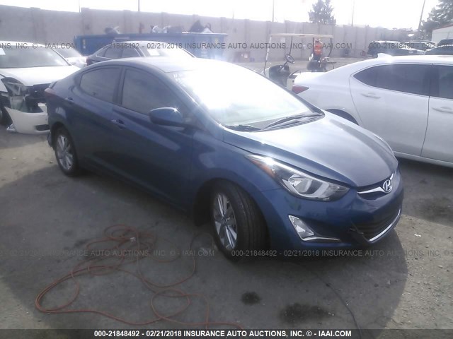 KMHDH4AE9FU354916 - 2015 HYUNDAI ELANTRA SE/SPORT/LIMITED BLUE photo 1