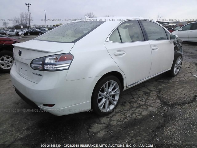 JTHBB1BA4A2007780 - 2010 LEXUS HS 250H WHITE photo 4