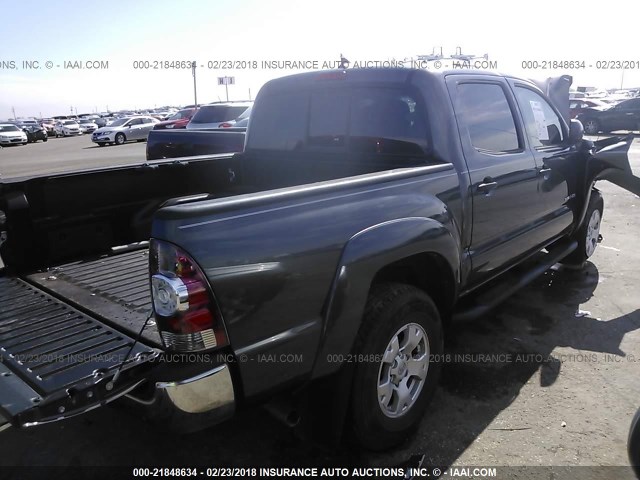 5TFJU4GN1FX068955 - 2015 TOYOTA TACOMA DOUBLE CAB PRERUNNER GRAY photo 4