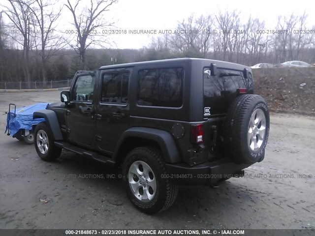 1C4HJWDG0EL187417 - 2014 JEEP WRANGLER UNLIMITE SPORT GRAY photo 3