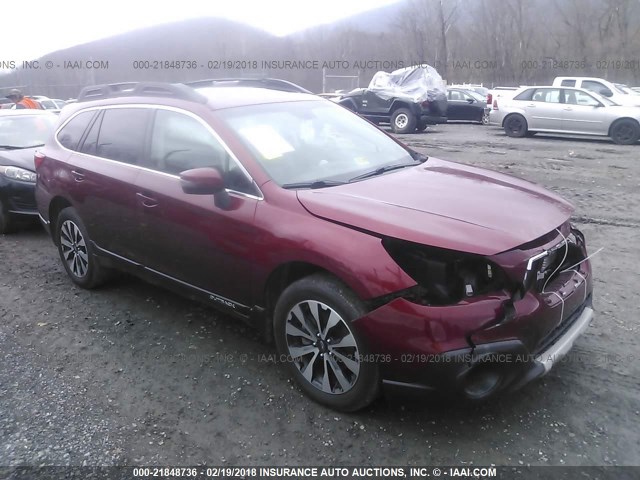 4S4BSENC2F3361445 - 2015 SUBARU OUTBACK 3.6R LIMITED RED photo 1