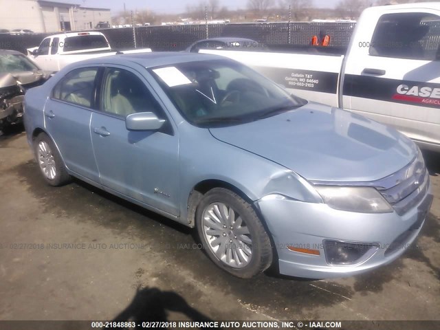 3FADP0L34AR149764 - 2010 FORD FUSION HYBRID Light Blue photo 1