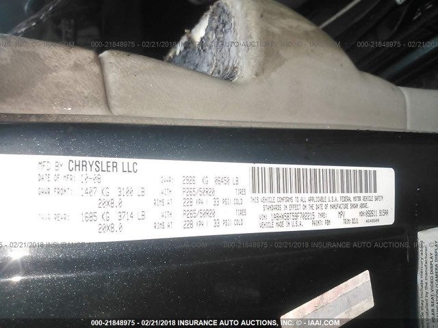 1A8HX58T59F702215 - 2009 CHRYSLER ASPEN LIMITED GRAY photo 9