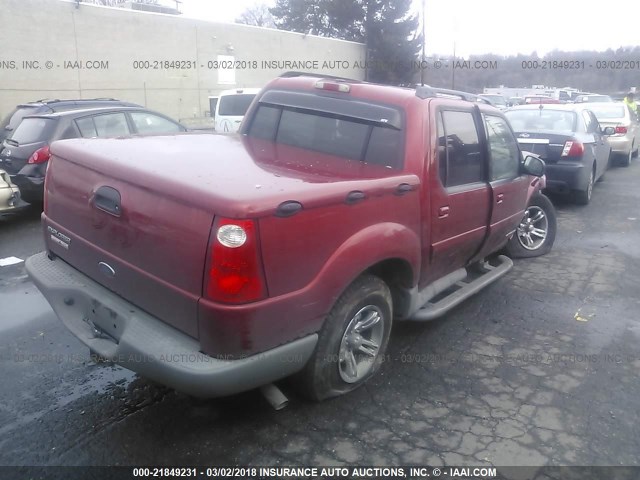 1FMZU77EX2UC25832 - 2002 FORD EXPLORER SPORT TR  RED photo 4