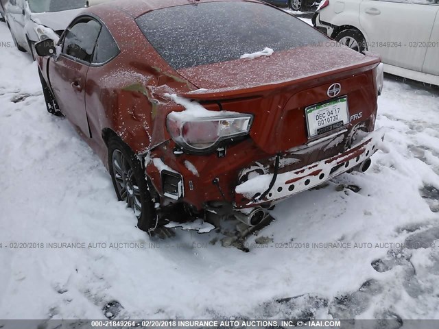 JF1ZNAA13F8703565 - 2015 TOYOTA SCION FR-S ნარინჯისფერი ფოტო 6
