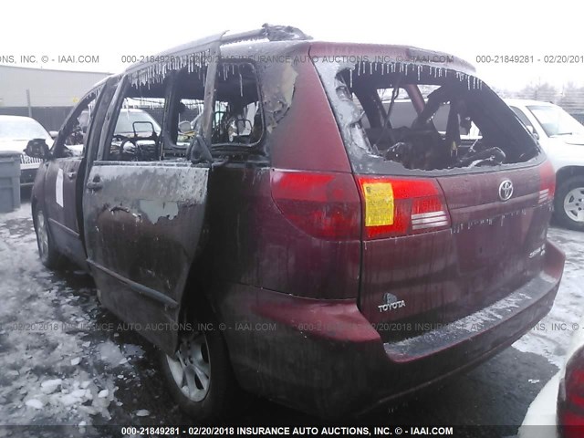 5TDBA23C94S003389 - 2004 TOYOTA SIENNA LE MAROON photo 3