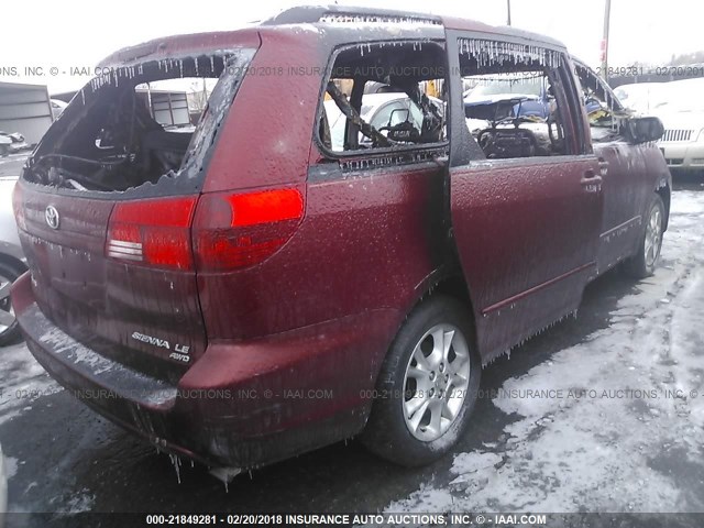 5TDBA23C94S003389 - 2004 TOYOTA SIENNA LE MAROON photo 4